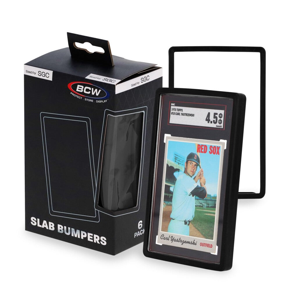 BCW SGC Black Graded Card Slab Bumpers, 6-Pack Edge Protectors