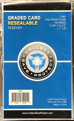 CSP Graded Card Poly Bags 100 Sleeves 3.75x5.5"