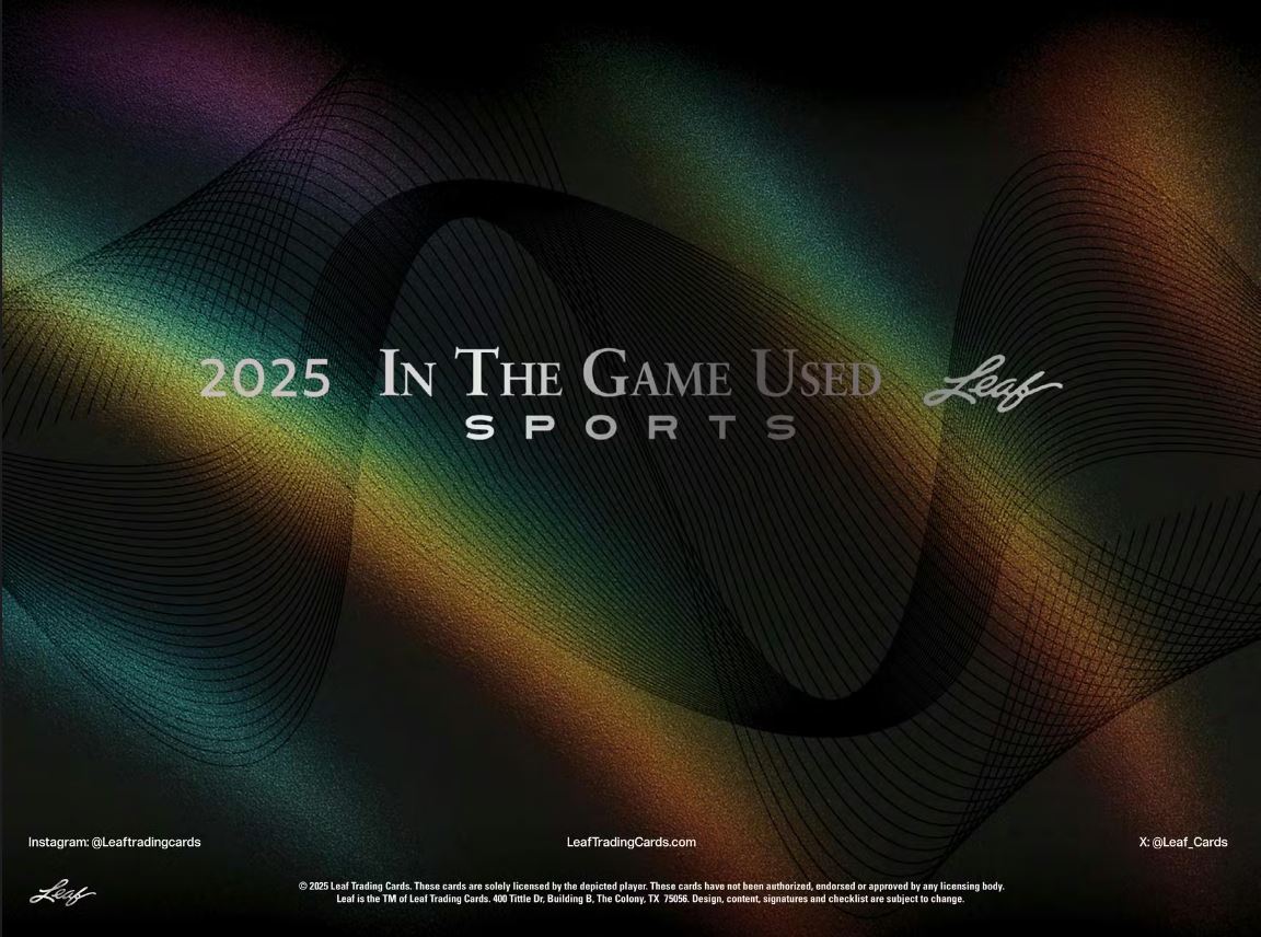 2025 Leaf In The Game Used Sports Trading Cards - Hobby Box