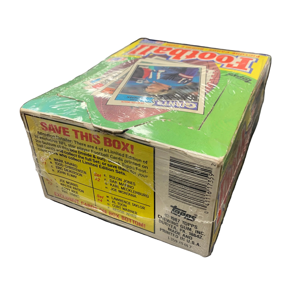 Topps 1987 Football Wax Box Unopened