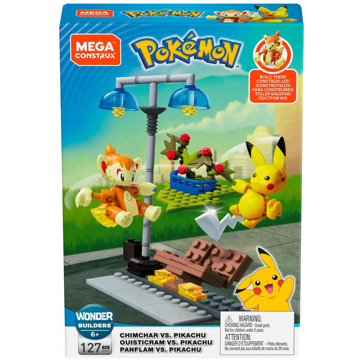 Mega Construx Pokemon Chimchar Vs. Pikachu Set
