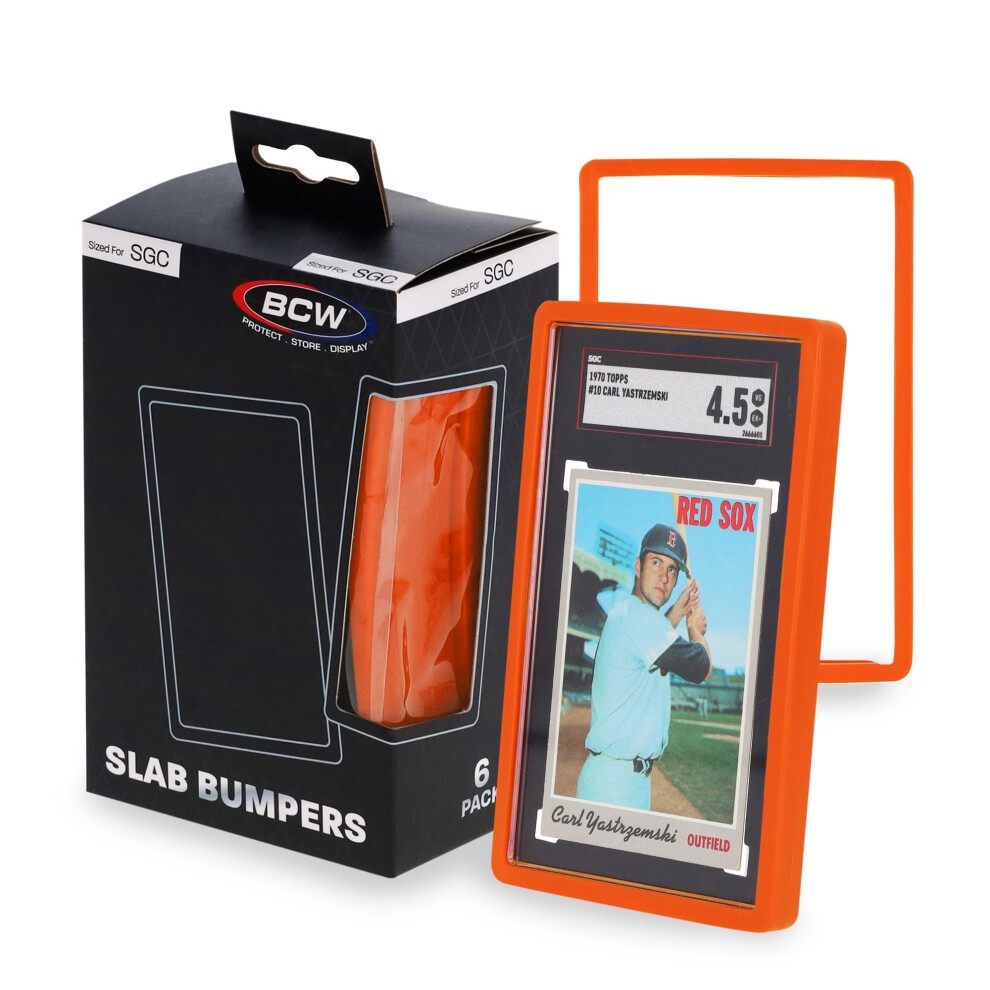 BCW SGC Orange Graded Card Slab Bumpers, 6-Pack Edge Protectors