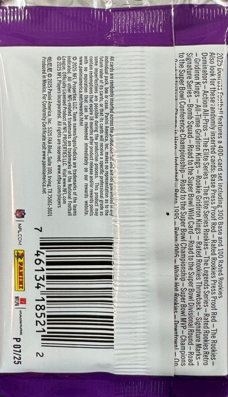 Panini 2025 Donruss Football Retail Pack