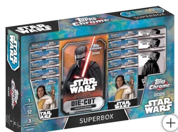 2025 Topps Chrome Star Wars Superbox, 15 Packs, Sealed