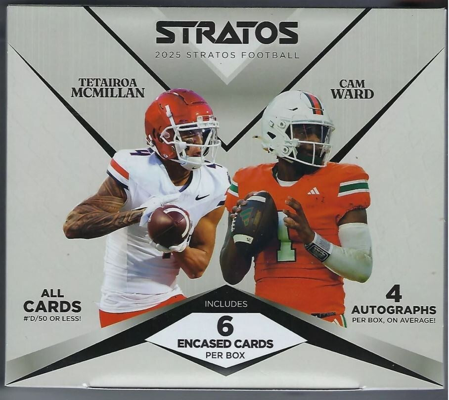 Pulse 2025 Stratos Football Hobby Box 6 Encased Cards
