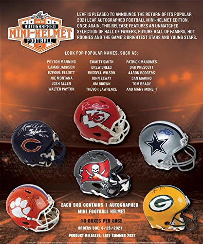 Leaf 2021 Autographed Mini Football Helmet Box