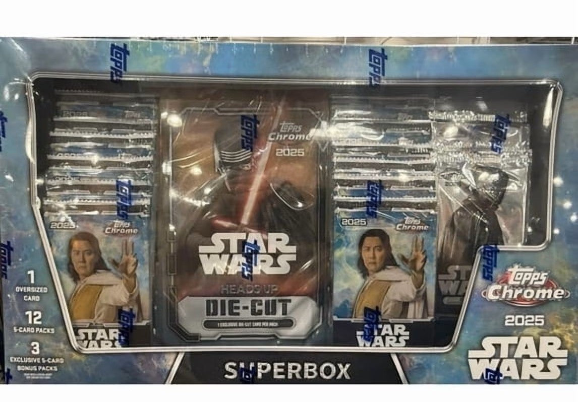 2025 Topps Chrome Star Wars Superbox, 15 Packs, Sealed