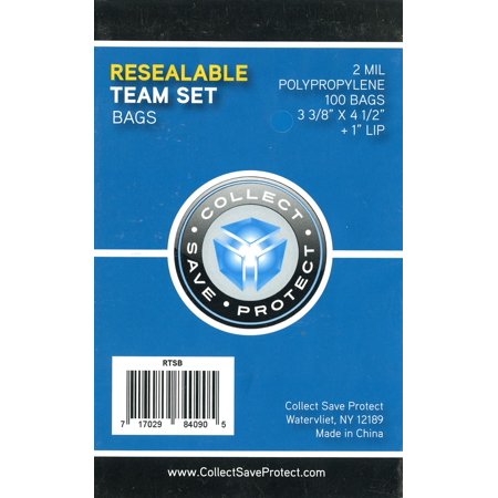 Collect Save Protect Resealable Team Set Bags 100 Count