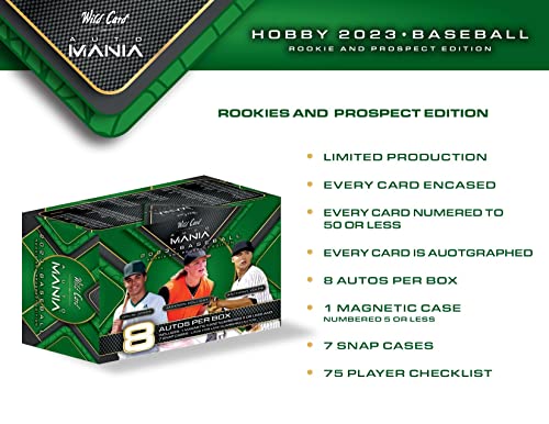 Wild Card 2023 Auto Mania Rookie Prospect Baseball Hobby Box