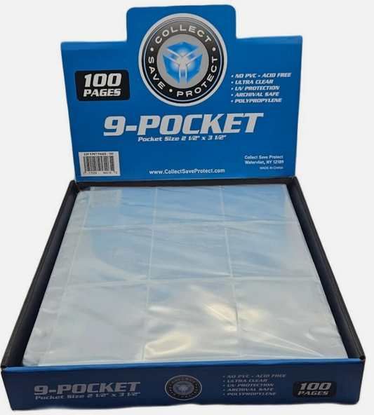 9-Pocket Binder Pages from CSP (100 ct) Box