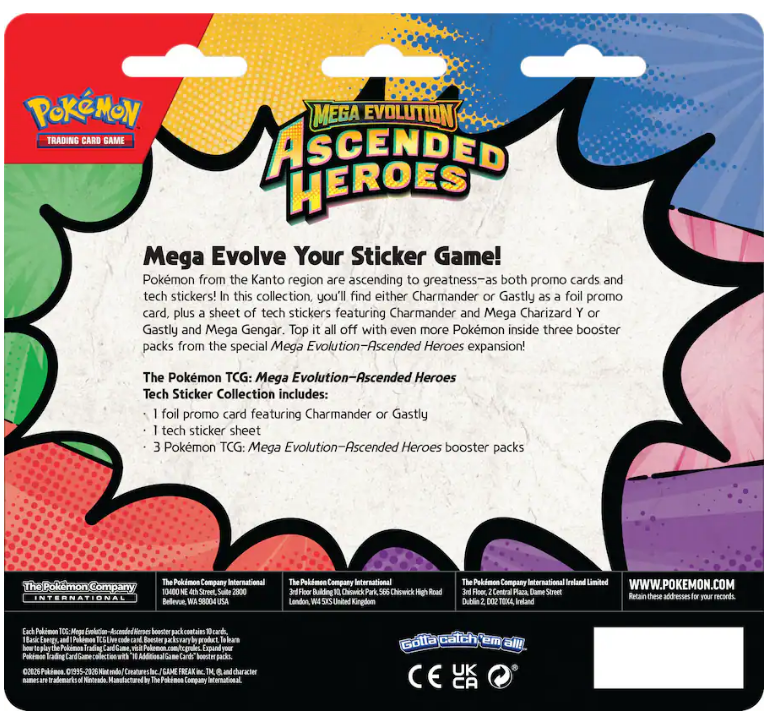 Pokémon - Trading Card Game: Mega Evolution - Ascended Heroes Tech Sticker Collection - Styles May Vary