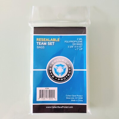 Collect Save Protect Resealable Team Set Bags 100 Count