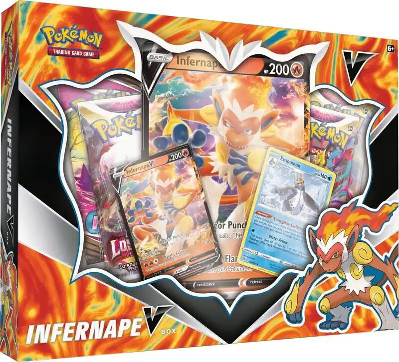 Pokemon- Infernape V Box (W/Lost Origin x2, Astral Radiance, Fusion Strike Packs)