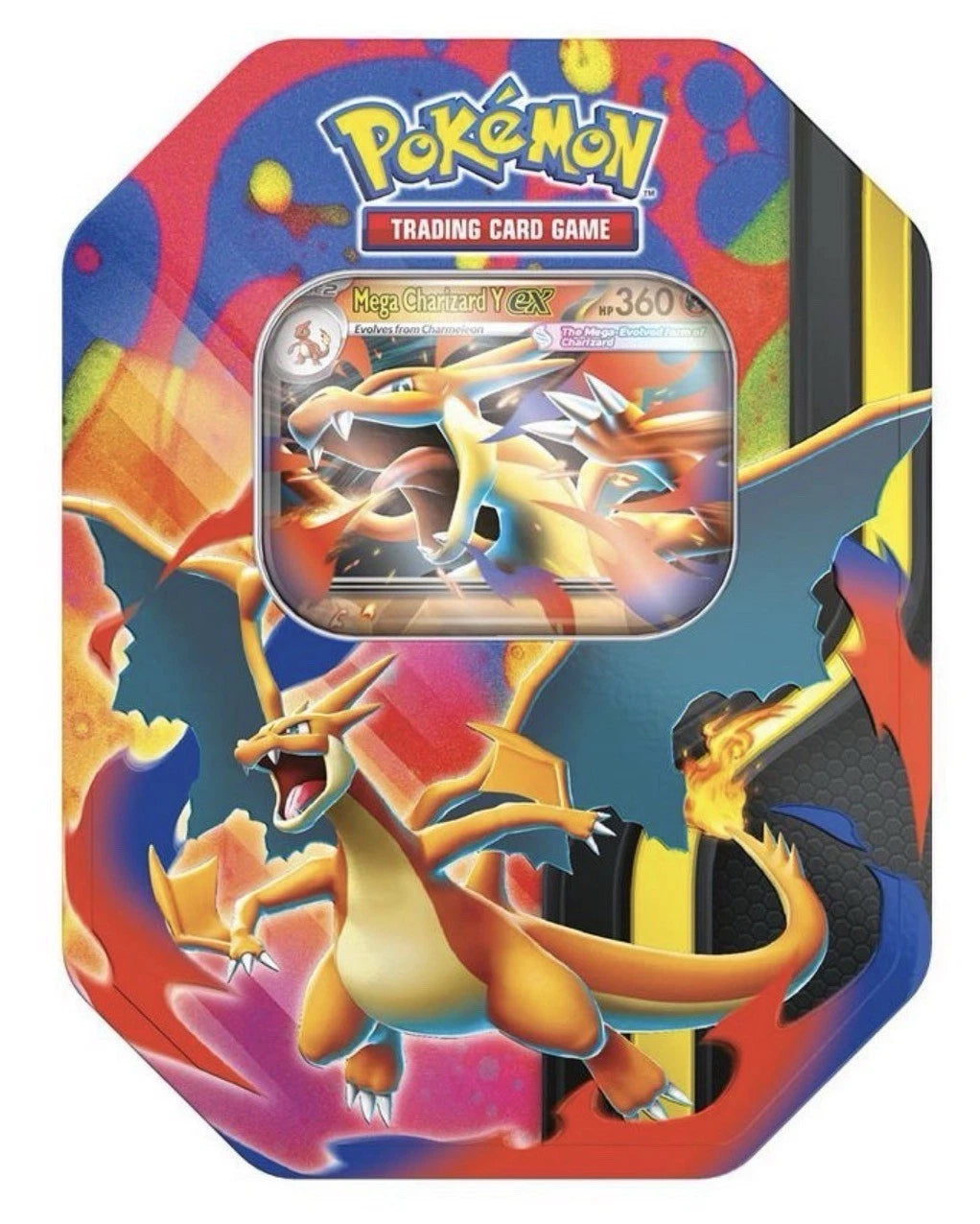 Pokemon TCG: Mega Charizard X Tin - 4 Packs, Promo Card (Assorted Tin)