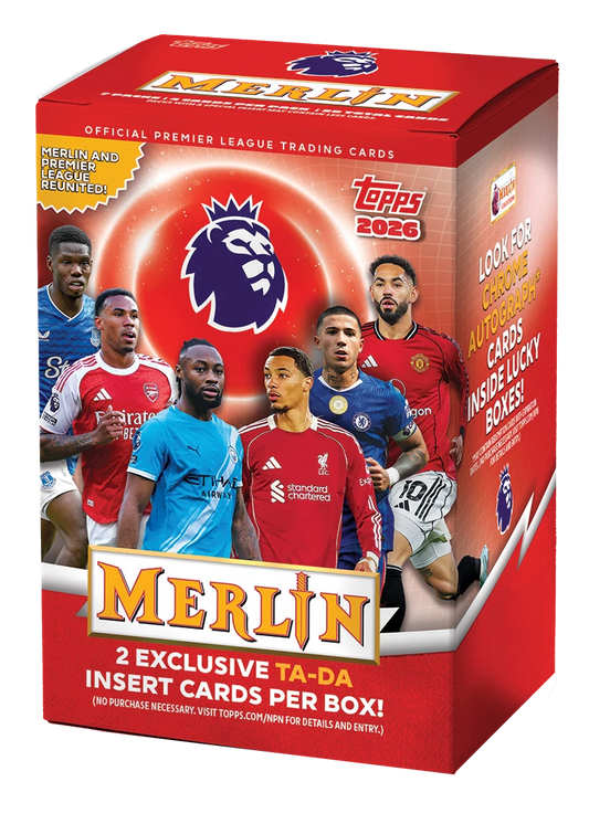 EPL Topps 2025-26 Merlin English Premier League Soccer Card Value BLASTER Box [7 Packs]