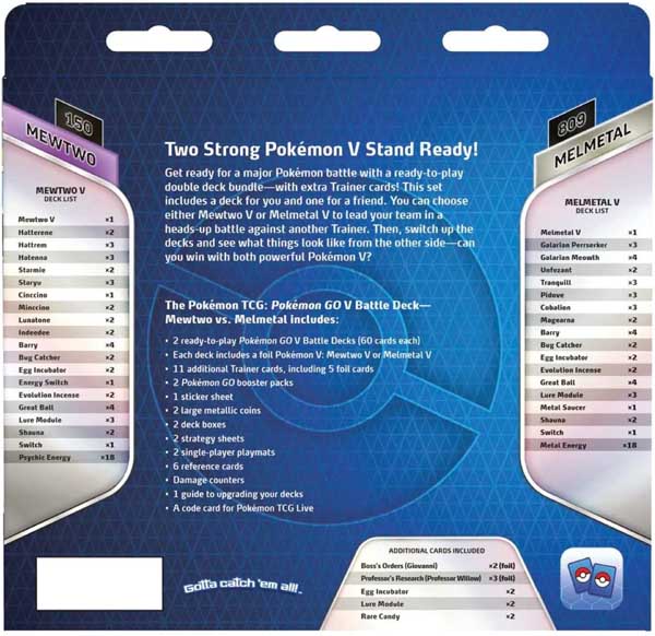 Pokémon GO Mewtwo vs. Melmetal V Battle Deck