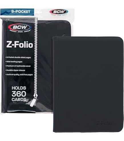 BCW Z-Folio Card Binder 9-Pocket 360 Cards (Choose Your Color)