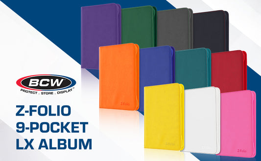 BCW Z-Folio Card Binder 9-Pocket 360 Cards (Choose Your Color)