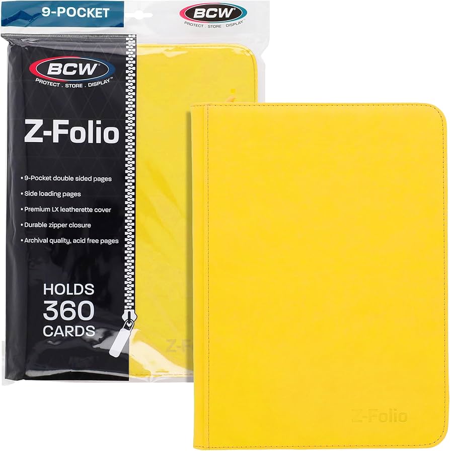 BCW Z-Folio Card Binder 9-Pocket 360 Cards (Choose Your Color)